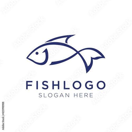 fish jumping logo vector illustration
