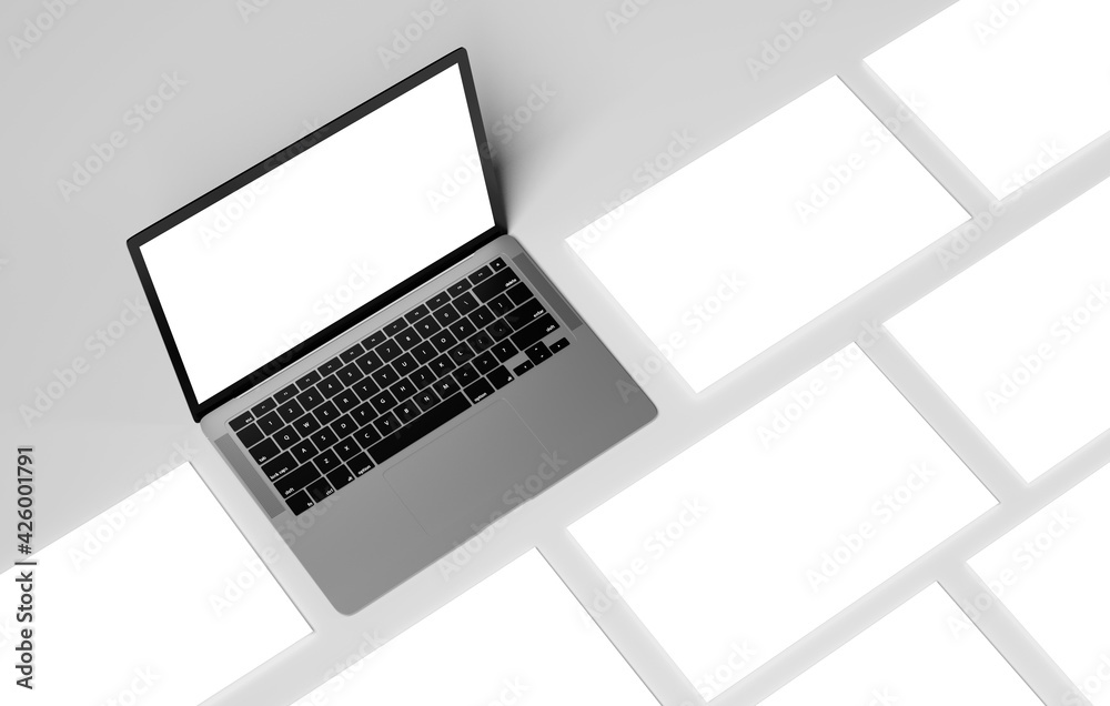 Isolated Devices Mockup - 3d rendering. Isolated Devices Mockup - 3d rendering.