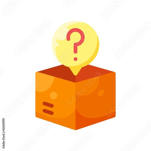 mystery box icon in flat style isolated on white background. EPS 10