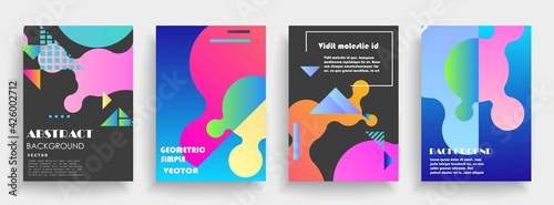 Modern abstract covers set. Abstract shapes composition. Futuristic minimal design. Eps10