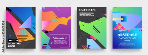 Modern abstract covers set. Abstract shapes composition. Futuristic minimal design. Eps10