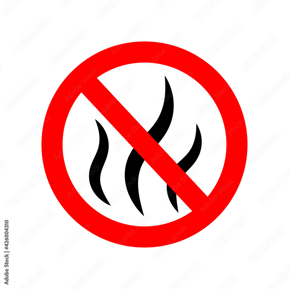 Strong flavors are forbidden symbol vector icon. No bad smells icon illustration. Strong flavors are forbidden symbol vector icon. No bad smells icon illustration.