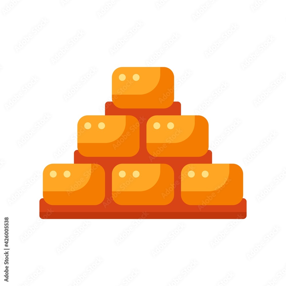 bricks icon in flat style isolated on white background. EPS 10 bricks icon in flat style isolated on white background. EPS 10