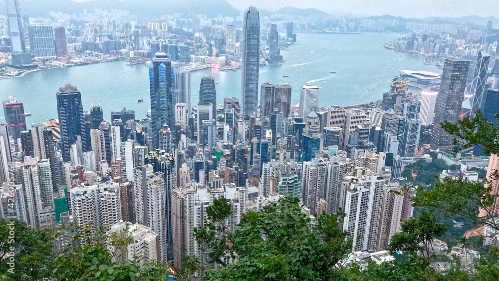 The view from the top of Victoria harbour, Hong Kong The view from the top of Victoria harbour, Hong Kong