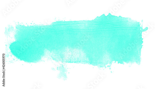 T  rkis blaue Wasserfarbe als gemalter Pinsel Hintergrund
