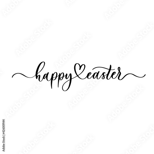 Happy Easter - a calligraphic inscription in smooth lines.