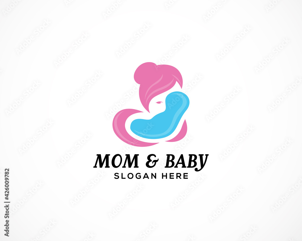 mom and baby logo baby care design vector illustration mom and baby logo baby care design vector illustration