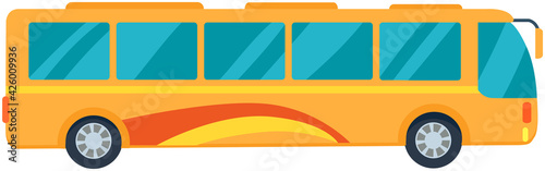 School or tourist vehicle, bus with tinted windows. Public transport for transporting people