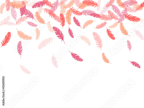 Falling feather elements soft vector design.