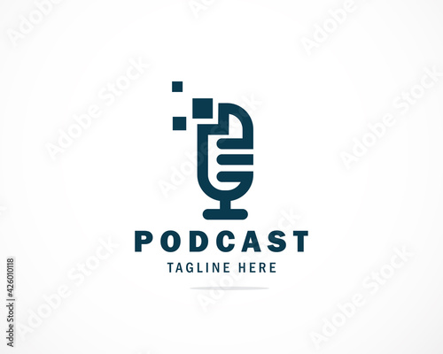 podcast logo icon podcast digital logo creative design vector