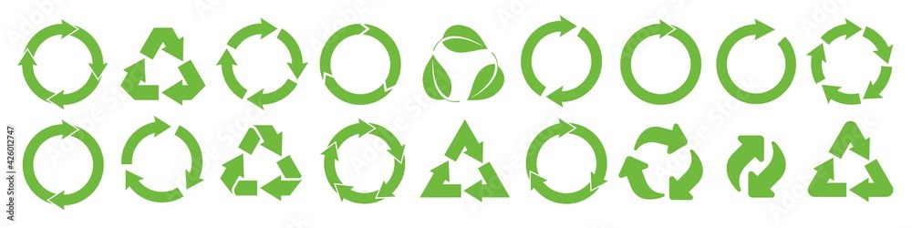 Ecology, environment symbol vector illustration. Recycle icon set Ecology, environment symbol vector illustration. Recycle icon set