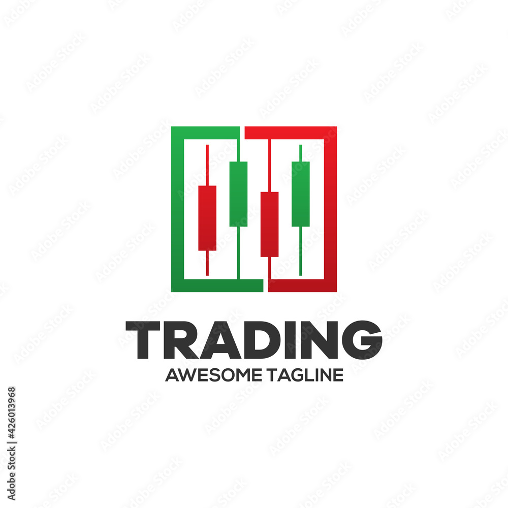 trading financial vector logo. candlestick trading. trading stock symbol. market chart sign.