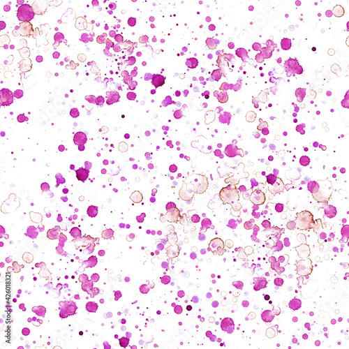 Pattern abstract paint spots on white background. Color watercolor stains and blots.