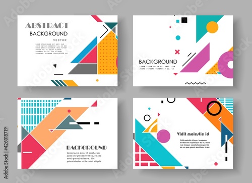 Covers with minimal designs. Abstract backgrounds. Vector frame for text Modern Art graphics for hipsters