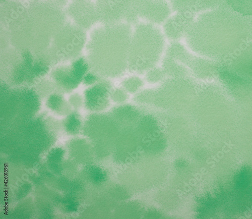 Pastel green color painted stain watercolor abstract background. Abstract texture paintbrush. Horizontal image style. Top view.