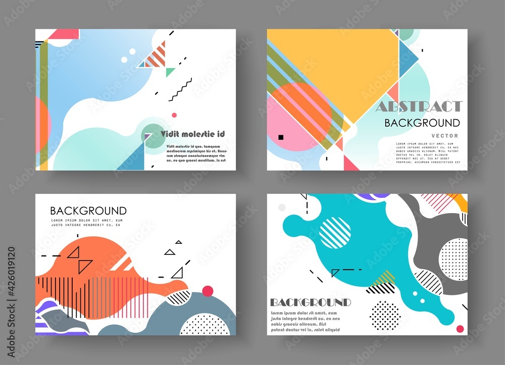 Covers with minimal designs. Abstract backgrounds. Vector frame for text Modern Art graphics for hipsters