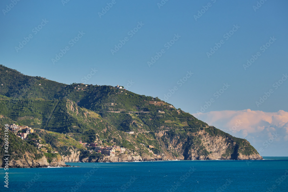 Scenic view of the coast of Cinque terre 