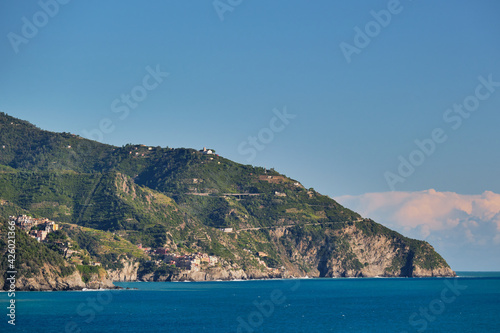 Scenic view of the coast of Cinque terre 