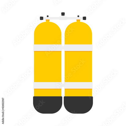 cylinders for scuba diving isolated on white background