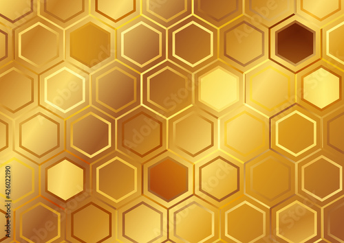 Gold Honeycomb Pattern Background Image
