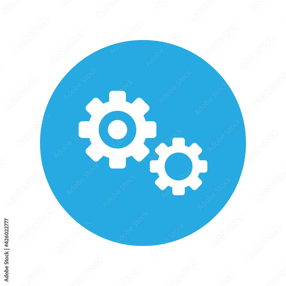 Gears icon vector graphic illustration Gears icon vector graphic illustration