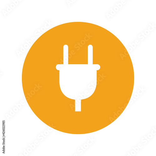 Power plug icon vector graphic illustration