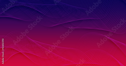 Abstrakte Welten - digitale Landschaft mit fließenden Wellen und Lichtelementen. Technologischer Hintergrund. Digitale 3D-Oberflächen zur Hintergrundgestaltung 