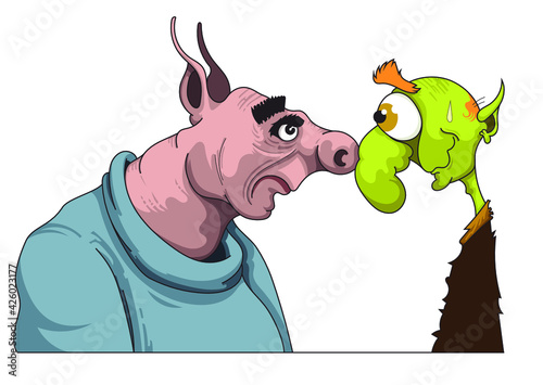 Orc costaud et Gobelin peureux