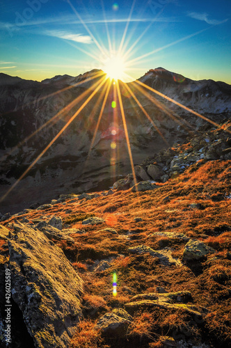 sunset over the mountains