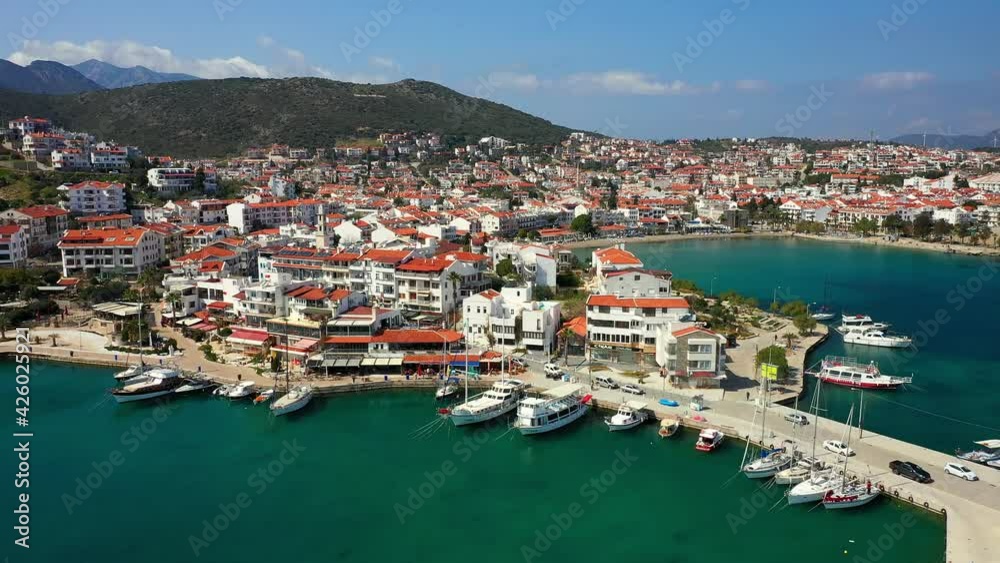 Aerial view of 'Datca' city and Aegean sea coast Mugla-TURKEY Aerial view of 'Datca' city and Aegean sea coast Mugla-TURKEY