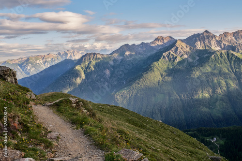 Scenic view of mountains during a beautiful day in Trentino