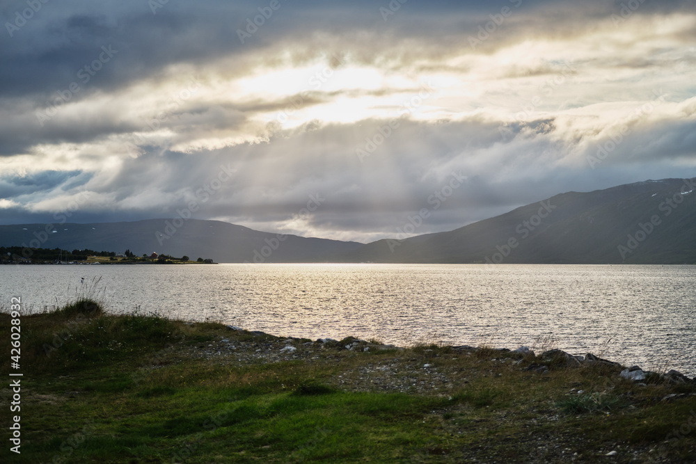 sunset over the sea in Norway