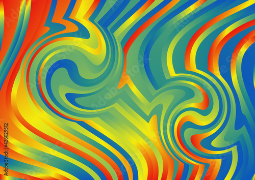 Red Yellow and Blue Abstract Ripple Lines Background