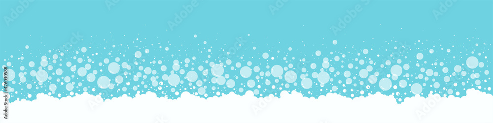 Bubbles vector fizz background. Soap and foam, suds pattern. Abstract illustration