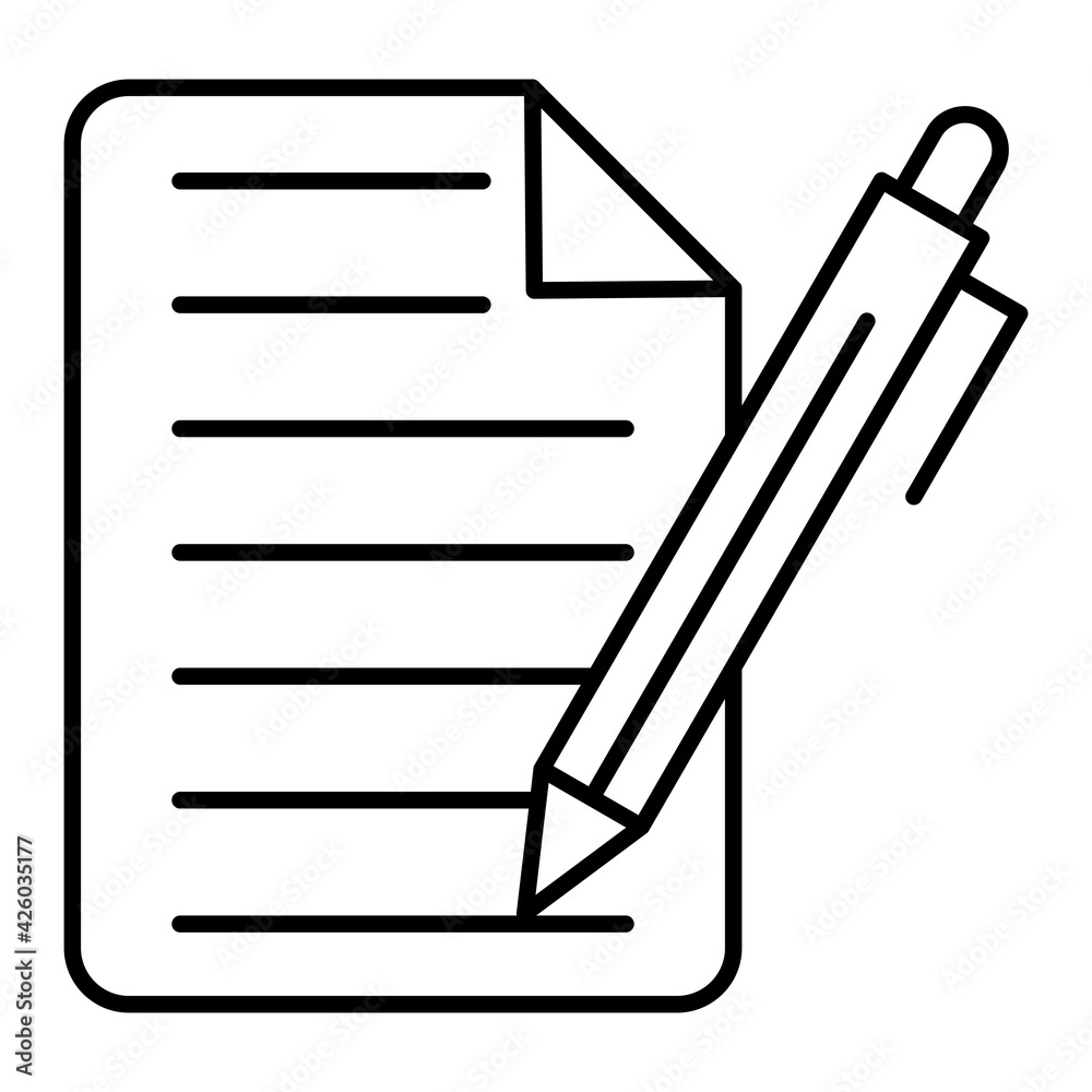 Vector Contract Outline Icon Design Vector Contract Outline Icon Design
