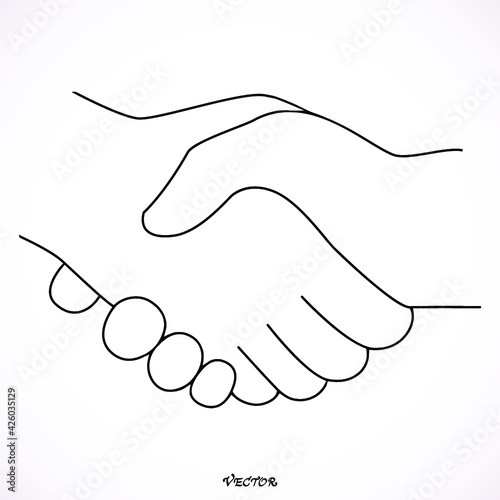 Handshake Icon Vector, friendship, hand