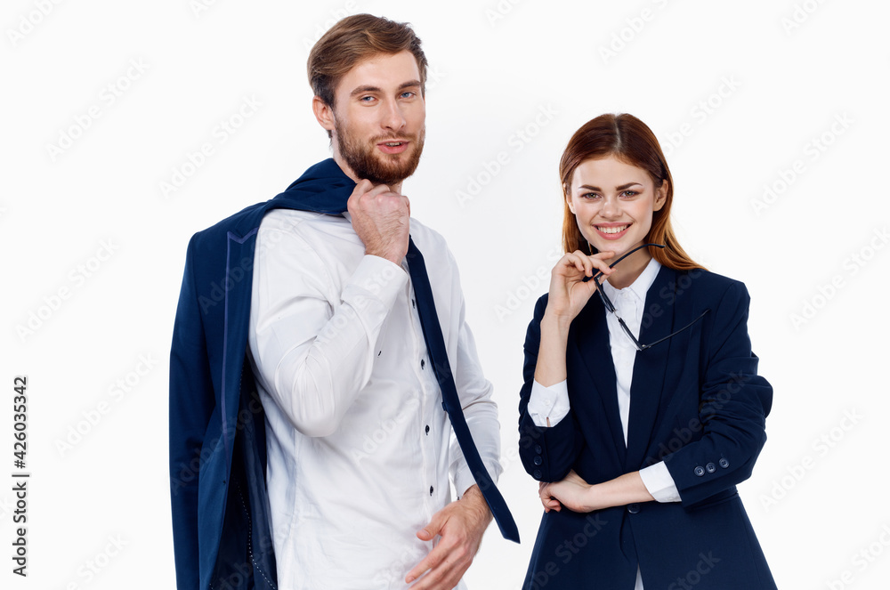 business man and woman in office manager suit professionals business man and woman in office manager suit professionals