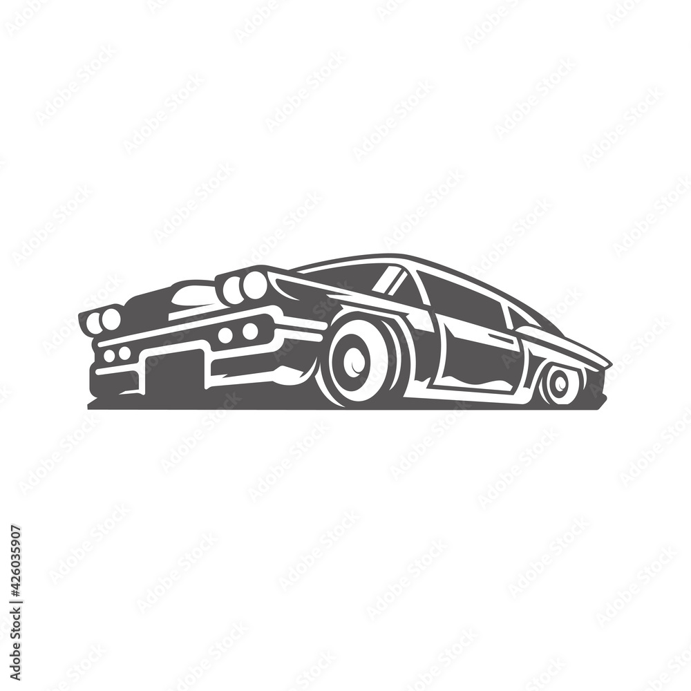 Classic car icon isolated on white background vector illustration.