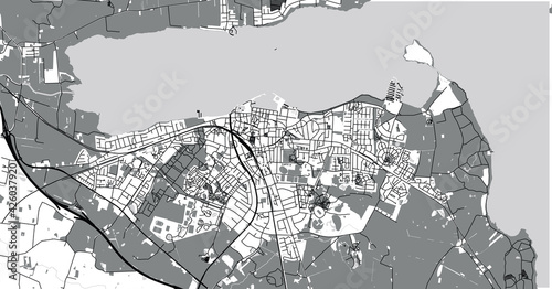 Fototapeta Naklejka Na Ścianę i Meble -  Urban vector city map of Holbaek, Denmark