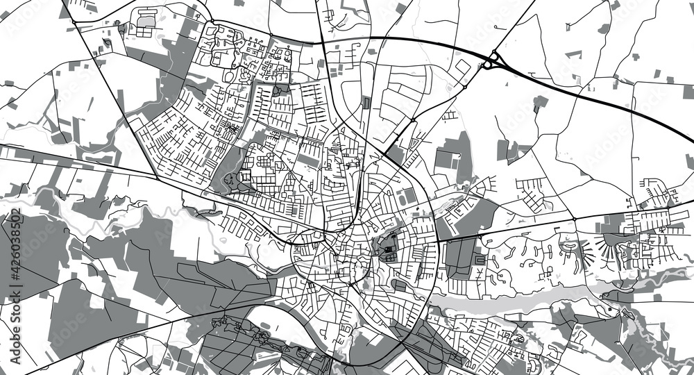 Fototapeta premium Urban vector city map of Holstebro, Denmark
