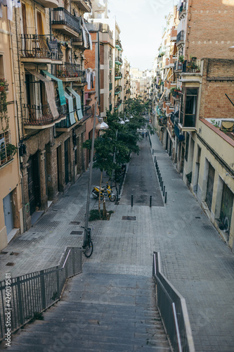 A narrow city street a