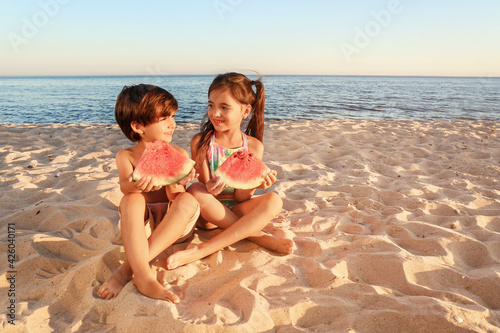 Cute little children eating...