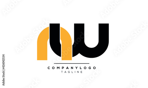 Abstract Letter Initial NW WN Vector Logo Design Template photo