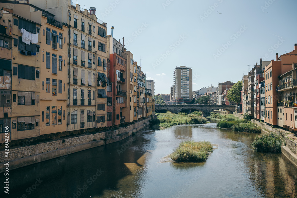 A river running through a city