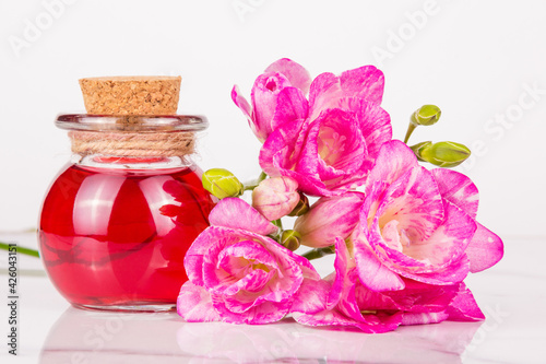 Essential flower oil. Home fragrance. Spa concept