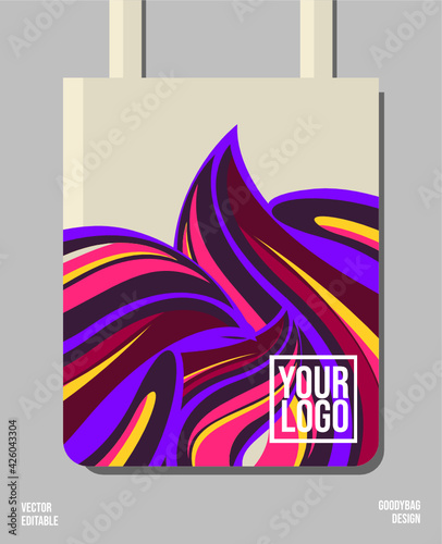 Abstract art in a bag  colorful vector files can be edited and customized for various needs  such as product branding  trends fashion  layout templates  or print designs.