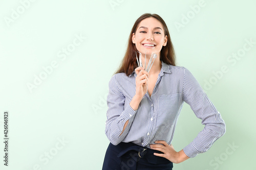 Beautiful young woman with ...
