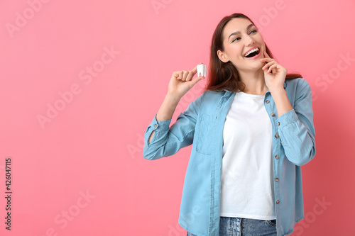 Beautiful young woman with ...