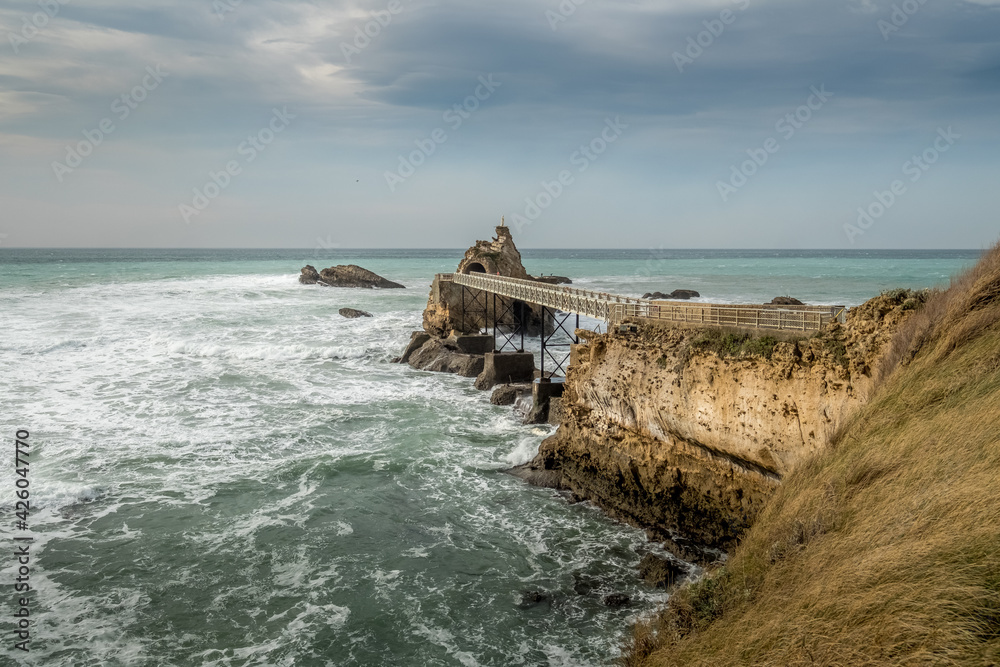 Fototapeta premium Rough weather at Rocher de la Vierge, France
