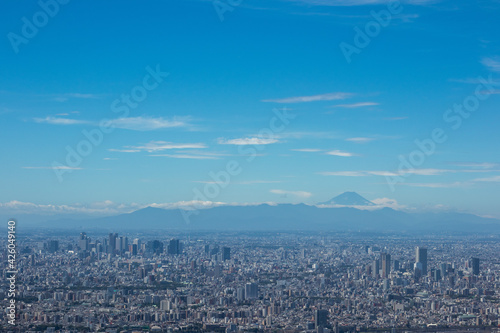 東京上空から関東平野を空撮